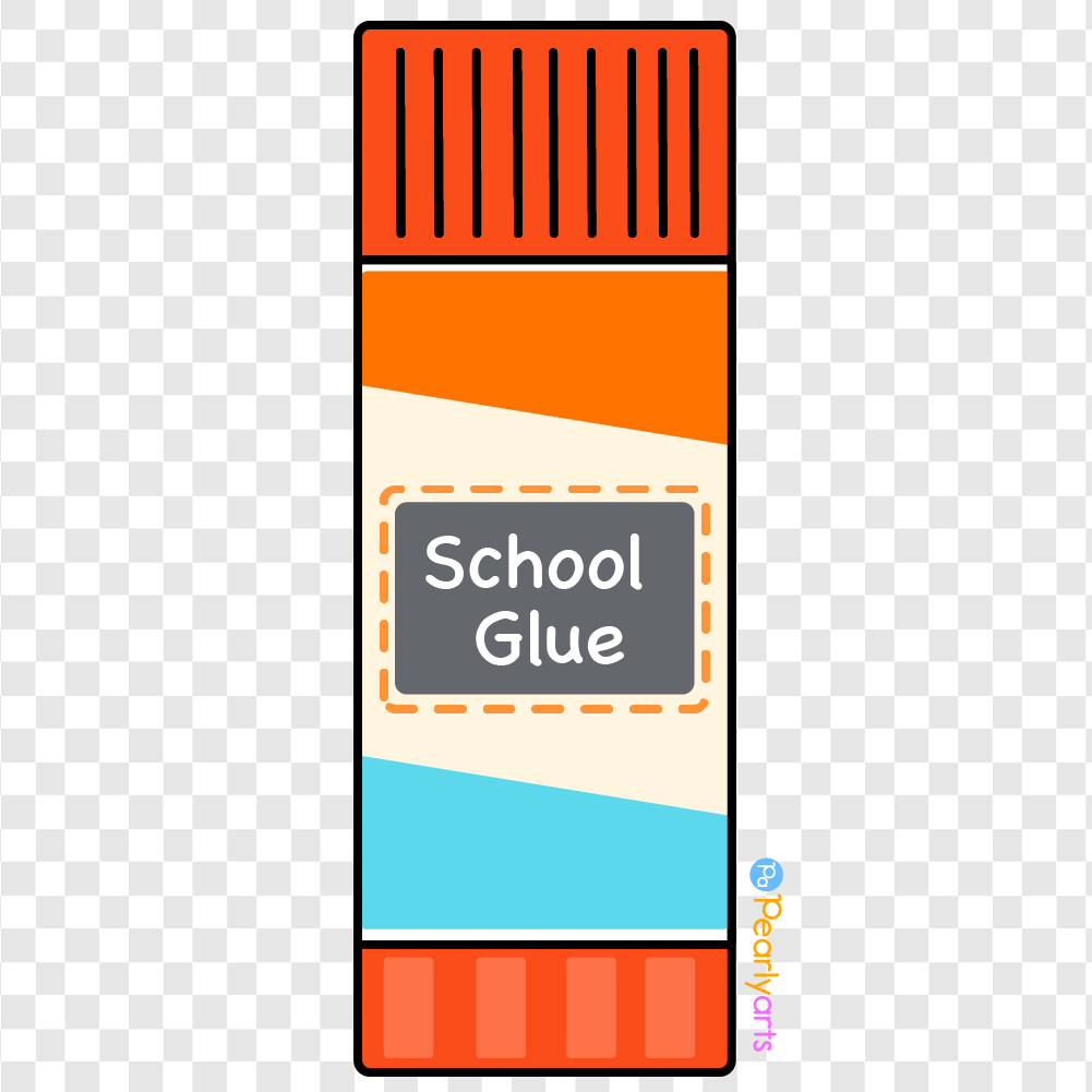 FREE School Glue Stick Clipart with outline WM | Pearly Arts