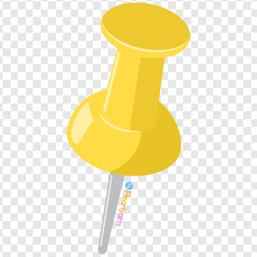 FREE Yellow Push Pin Clipart WM | Pearly Arts