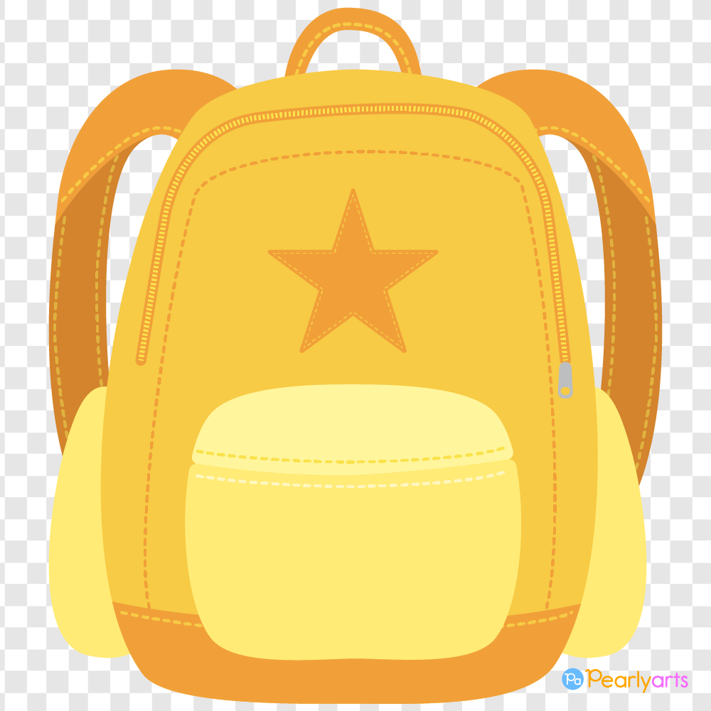 FREE Yellow School Backpack Clipart WM | Pearly Arts