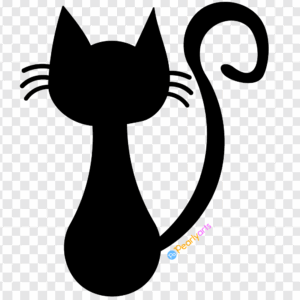FREE Black Cat Silhouette Clipart WM | Pearly Arts