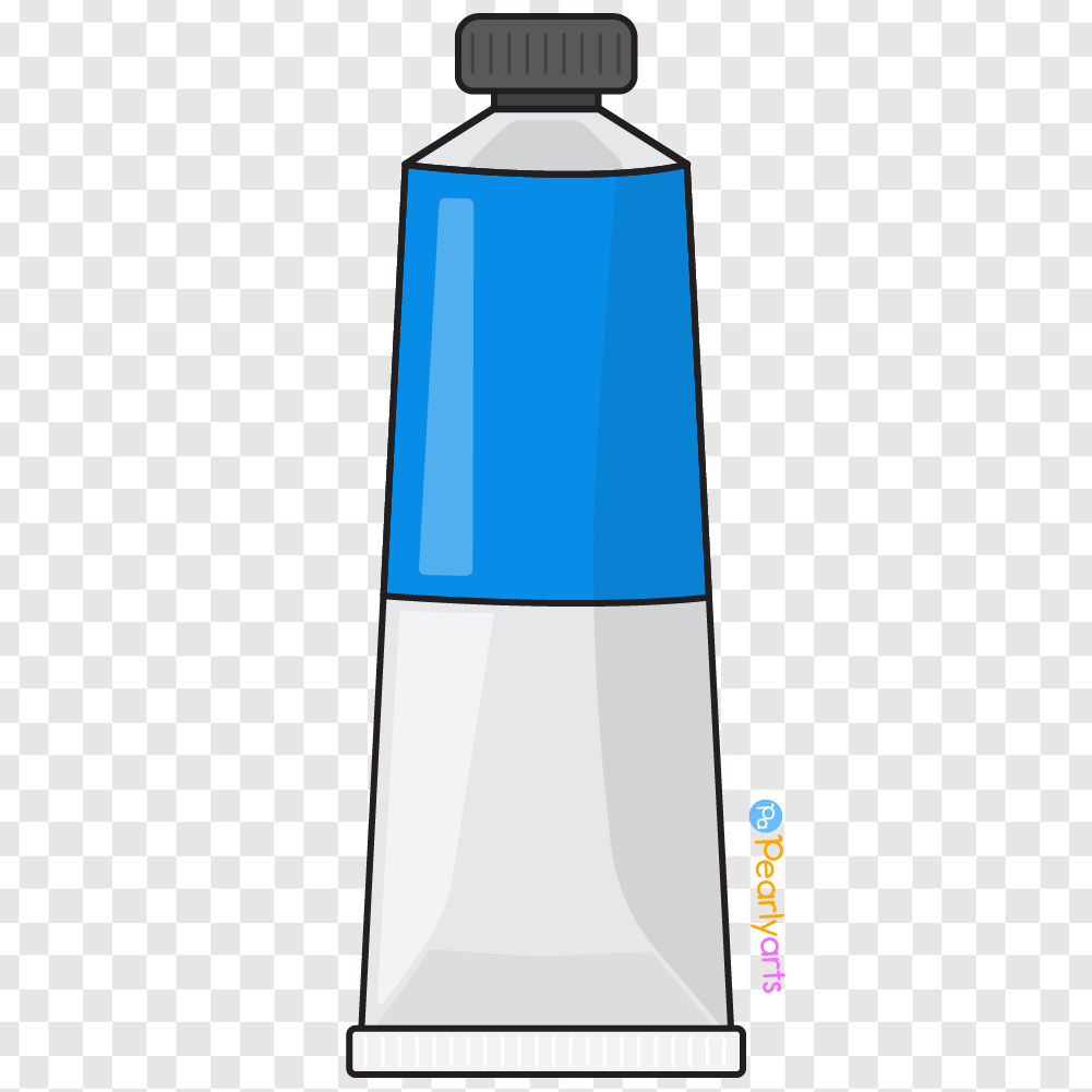 FREE Blue Tube Paint Clipart with outline WM | Pearly Arts