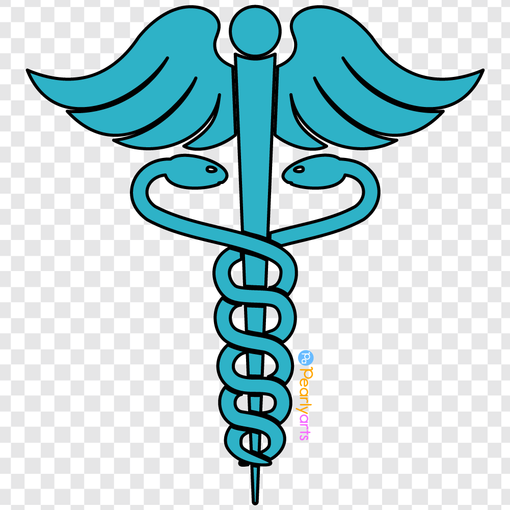 FREE Caduceus Clipart with outline WM | Pearly Arts