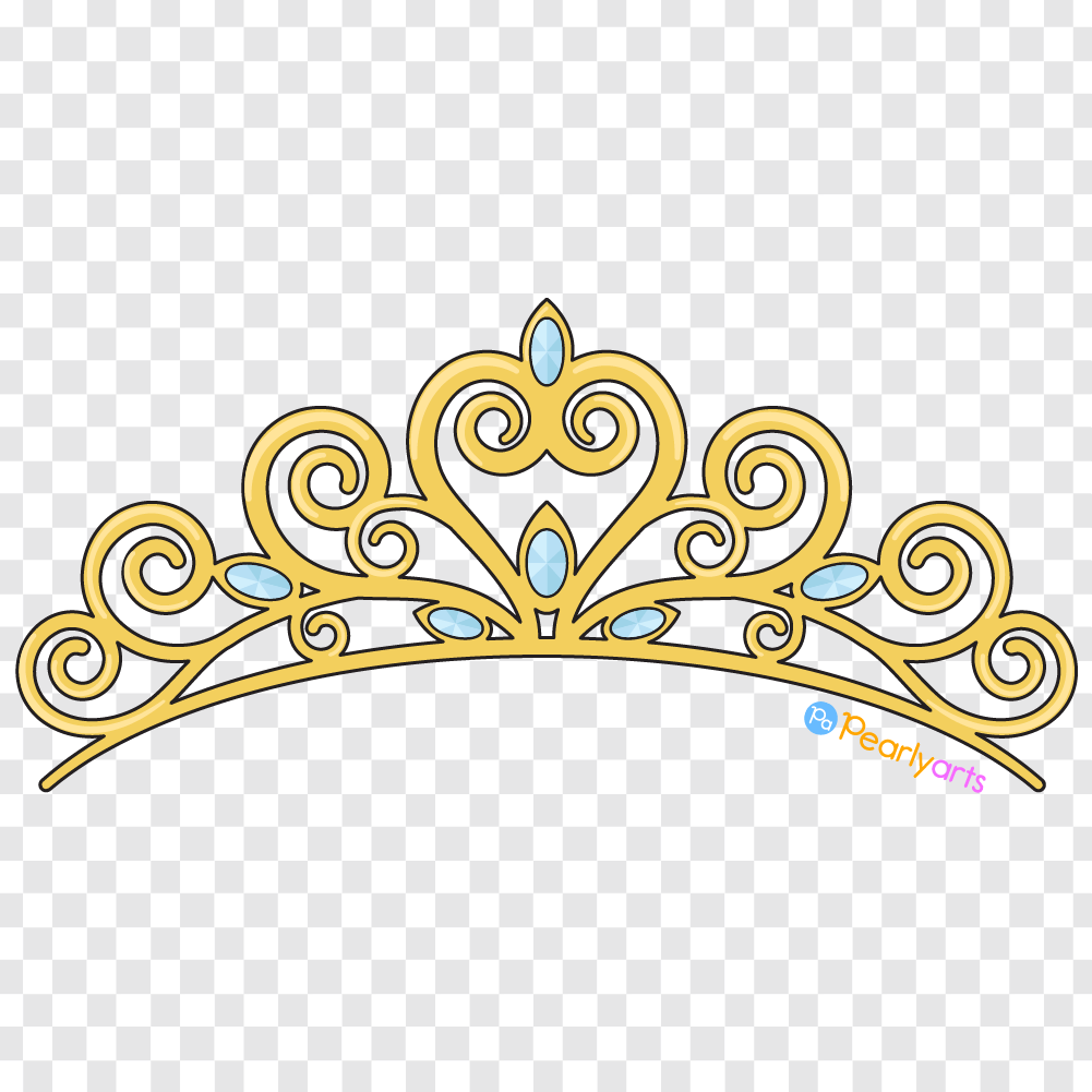 FREE Gold Tiara Clipart with outline WM | Pearly Arts