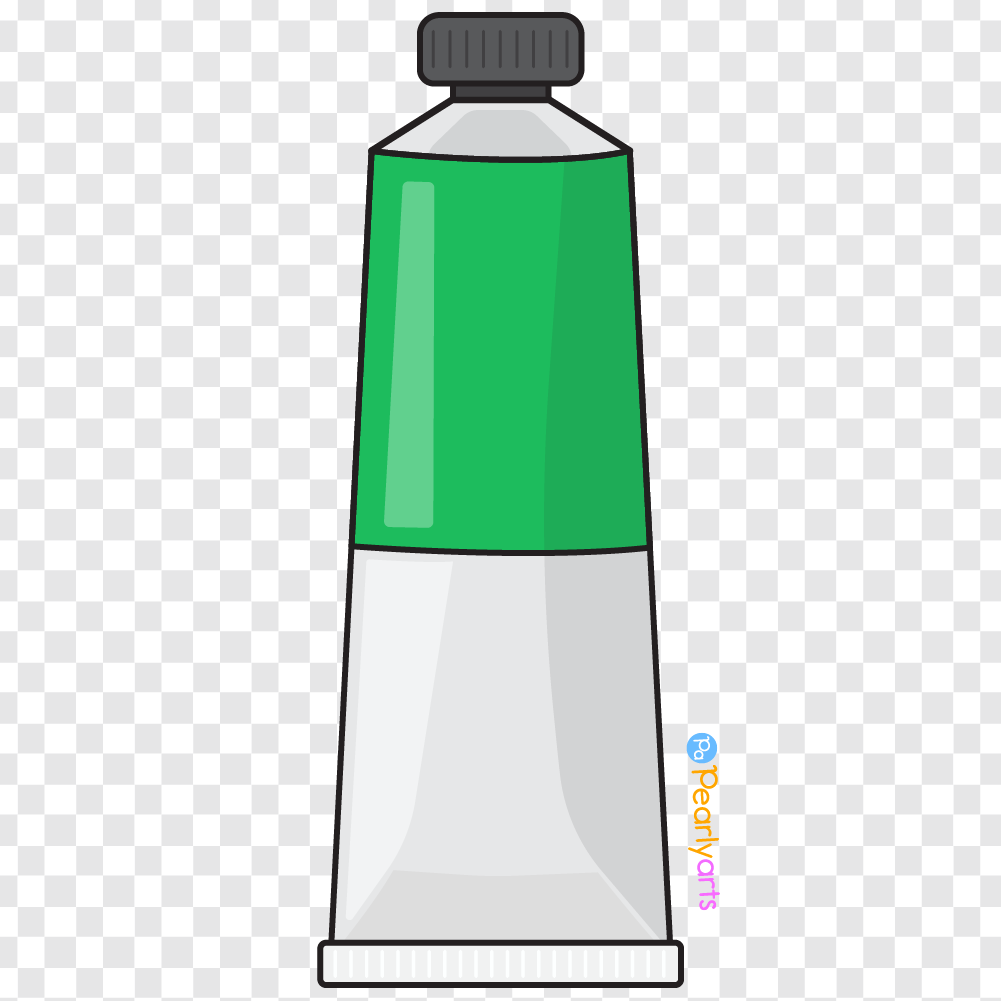 FREE Green Tube Paint Clipart with outline WM | Pearly Arts