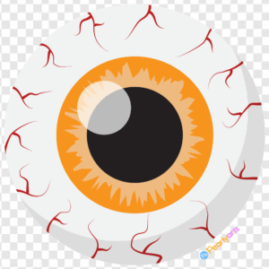 FREE Halloween Orange Eyeball Clipart WM | Pearly Arts