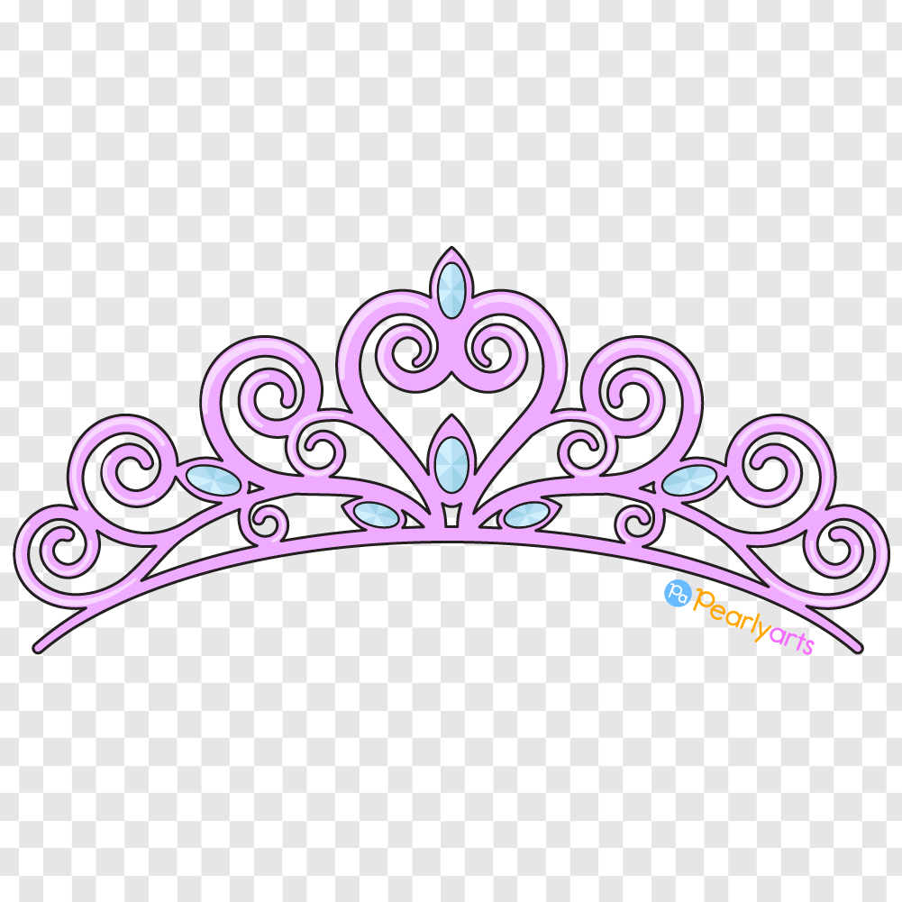 FREE Pink Tiara Clipart with outline WM | Pearly Arts