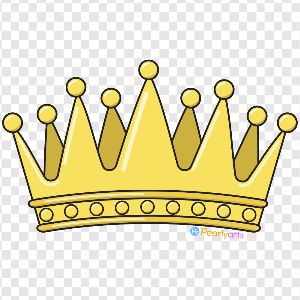 FREE Queen Crown Clipart with outline WM | Pearly Arts