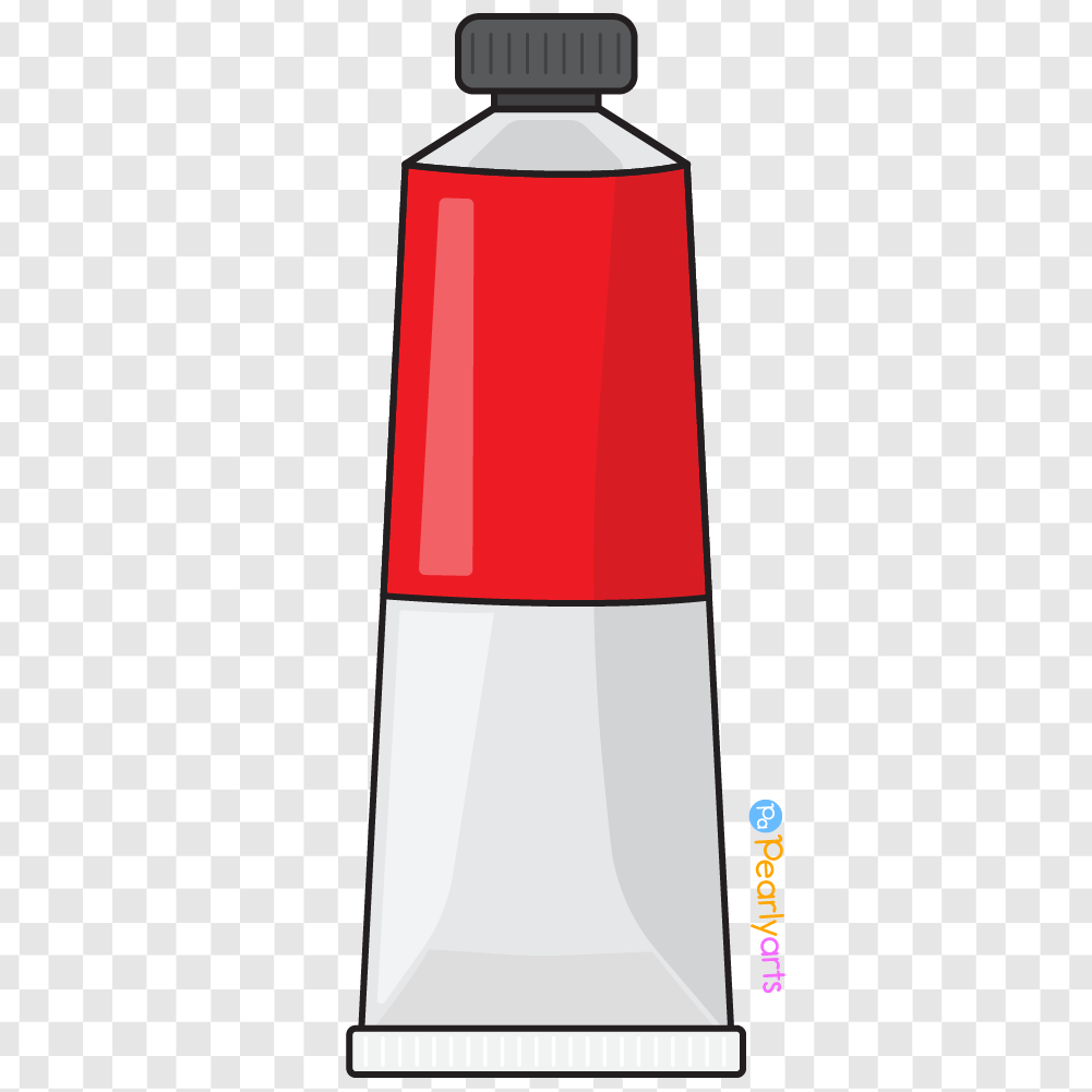 FREE Red Tube Paint Clipart with outline | Pearly Arts WM