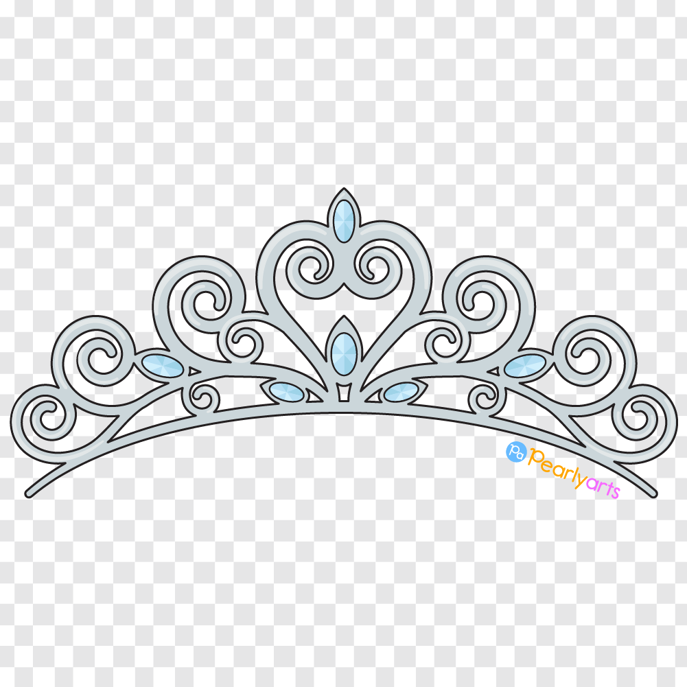 FREE Silver Tiara Clipart with outline WM | Pearly Arts