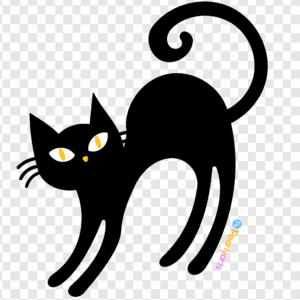 FREE Stretching Black Cat Clipart SNS | Pearly Arts