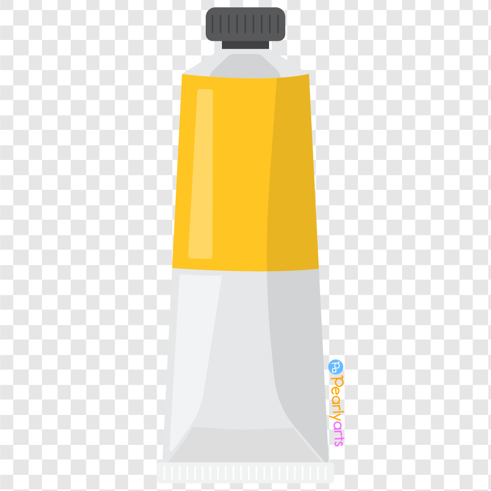 FREE Yellow Tube Paint Clipart WM | Pearly Arts