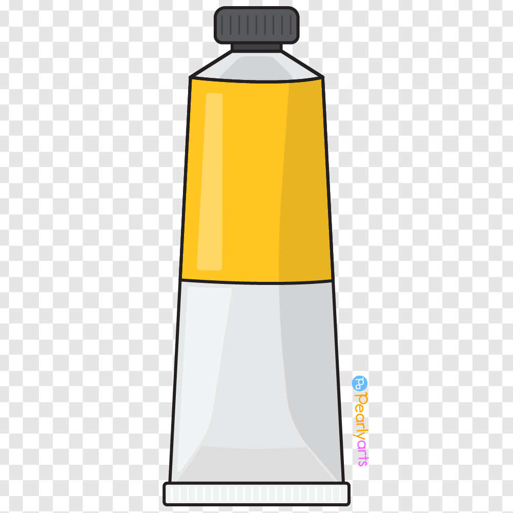 FREE Yellow Tube Paint Clipart with outline WM | Pearly Arts