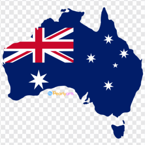 FREE Australia Flag Map Clipart WM | Pearly Arts
