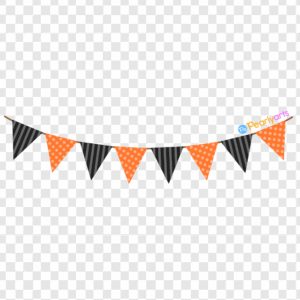 FREE Black and Orange Pennant Banner Clipart WM | Pearly Arts