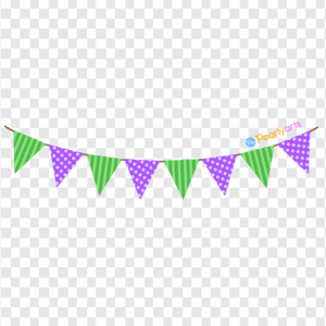 FREE Green and Purple Pennant Banner Clipart WM | Pearly Arts