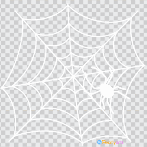 FREE White Spider on Web Clipart WM | Pearly Arts