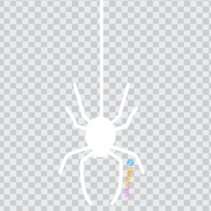FREE White Spider with String Clipart WM | Pearly Arts