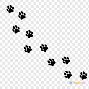 FREE Dog Paw Prints Clipart Black WM | Pearly Arts