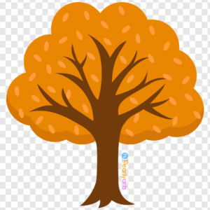 FREE Orange Fall Tree Clipart WM | Pearly Arts