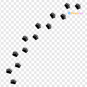 FREE Bear Paw Prints Clipart Black WM | Pearly Arts