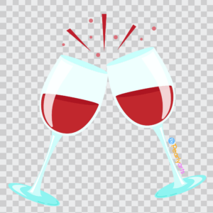 FREE Cheers with Wine Glasses Clipart WM | Pearly Arts