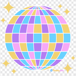 FREE Colorful Disco Ball Clipart WM | Pearly Arts
