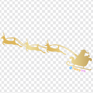 FREE Santa Claus on a Sleigh silhouette Clipart Gold WM | Pearly Arts