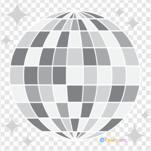 FREE Silver Disco Ball Clipart WM | Pearly Arts