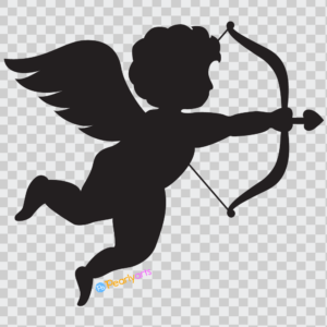 FREE Black Cupid Silhouette Clipart WM | Pearly Arts