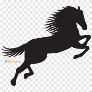 FREE Black Horse Silhouette Clipart WM | Pearly Arts