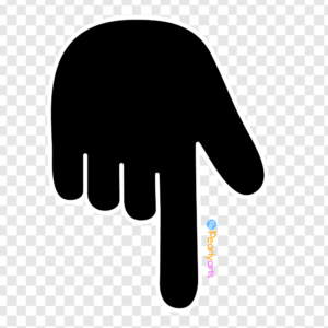 FREE Black Index Finger Pointer Clipart Down with outline WM | Pearly Arts