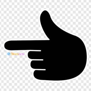 FREE Black Index Finger Pointer Clipart Left with outline WM | Pearly Arts
