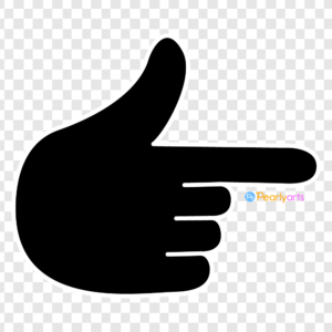 FREE Black Index Finger Pointer Clipart Right with outline WM | Pearly Arts