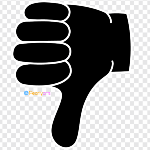 FREE Black Thumbs Down Clipart with outline WM | Pearly Arts