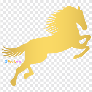 FREE Gold Horse Silhouette Clipart WM | Pearly Arts