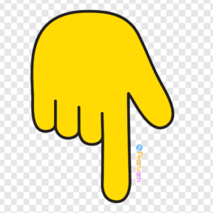 FREE Index Finger Pointer Clipart Down with outline WM | Pearly Arts