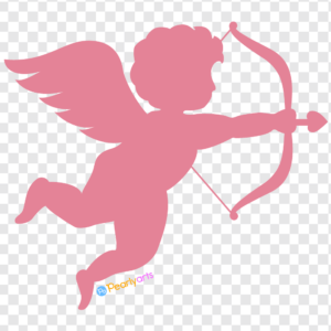 FREE Pink Cupid Silhouette Clipart WM | Pearly Arts