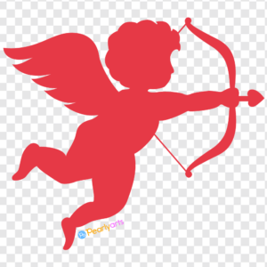 FREE Red Cupid Silhouette Clipart WM | Pearly Arts
