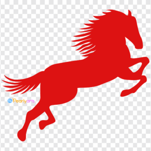 FREE Red Horse Silhouette Clipart WM | Pearly Arts