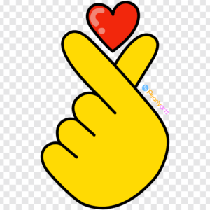 FREE Red Korean Finger Heart Clipart with outline WM | Pearly Arts