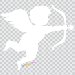 FREE White Cupid Silhouette Clipart WM | Pearly Arts