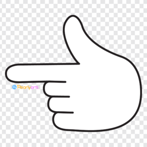 FREE White Index Finger Pointer Clipart Left with outline WM | Pearly Arts