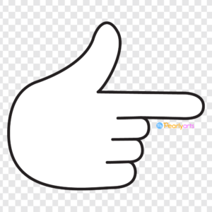 FREE White Index Finger Pointer Clipart Right with outline WM | Pearly Arts