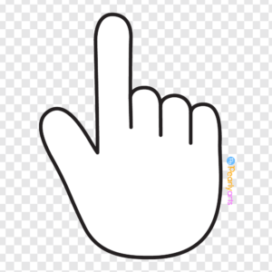 FREE White Index Finger Pointer Clipart Up with outline WM | Pearly Arts