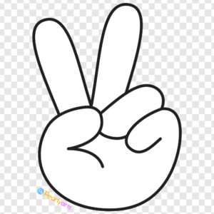 FREE White Peace Sign Hand Clipart WM | Pearly Arts