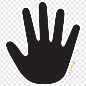 FREE Black Left Hand Clipart with outline WM | Pearly Arts