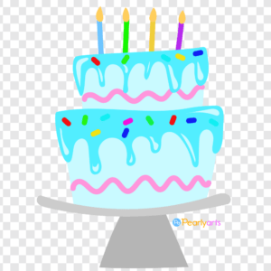 FREE Blue Birthday Cake Clipart WM | Pearly Arts