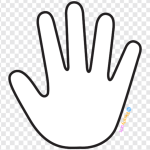 FREE White Left Hand Clipart with outline WM | Pearly Arts