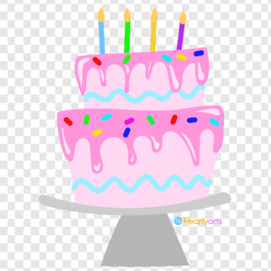 FREE Pink Birthday Cake Clipart WM | Pearly Arts
