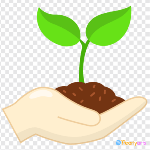 FREE Hand Holding Seedling Clipart WM | Pearly Arts